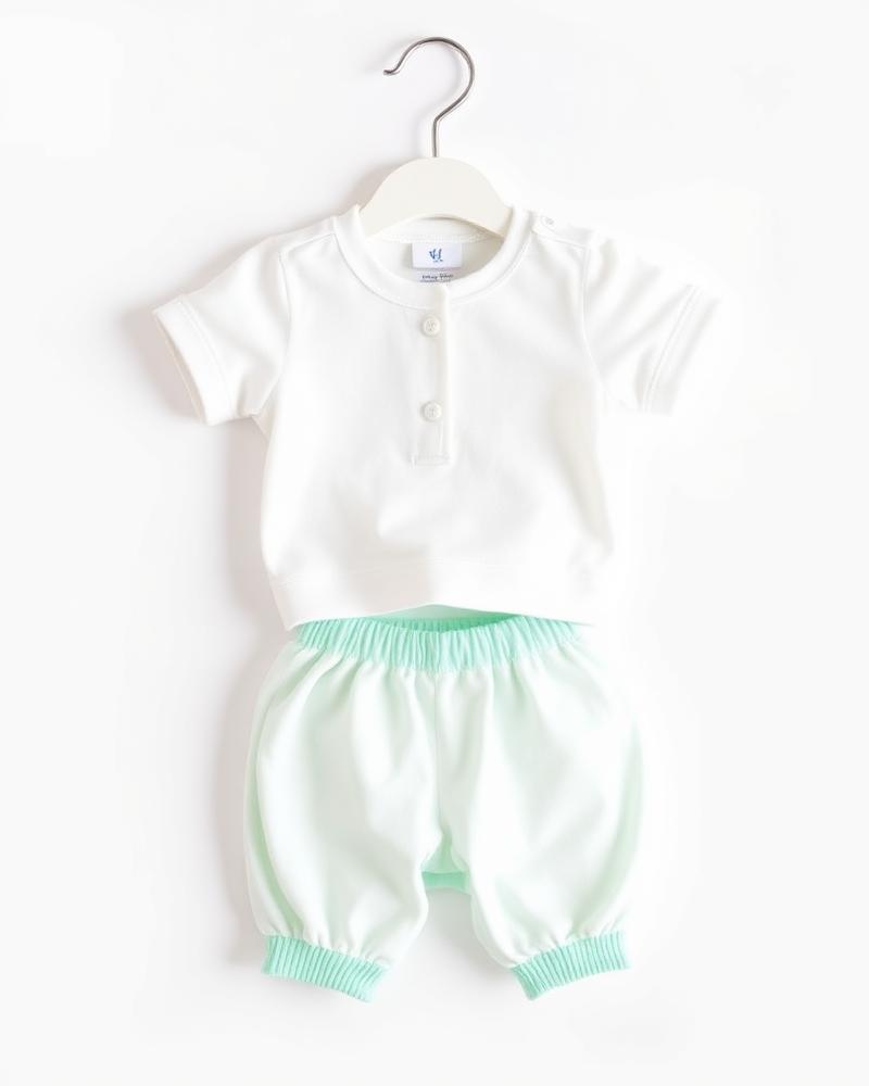 Baby White & Mint Clothing Set