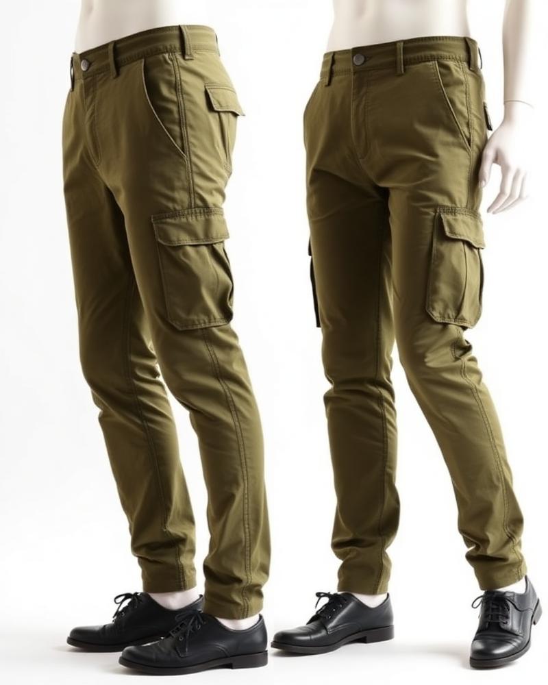 Men Olive Cargo Pants