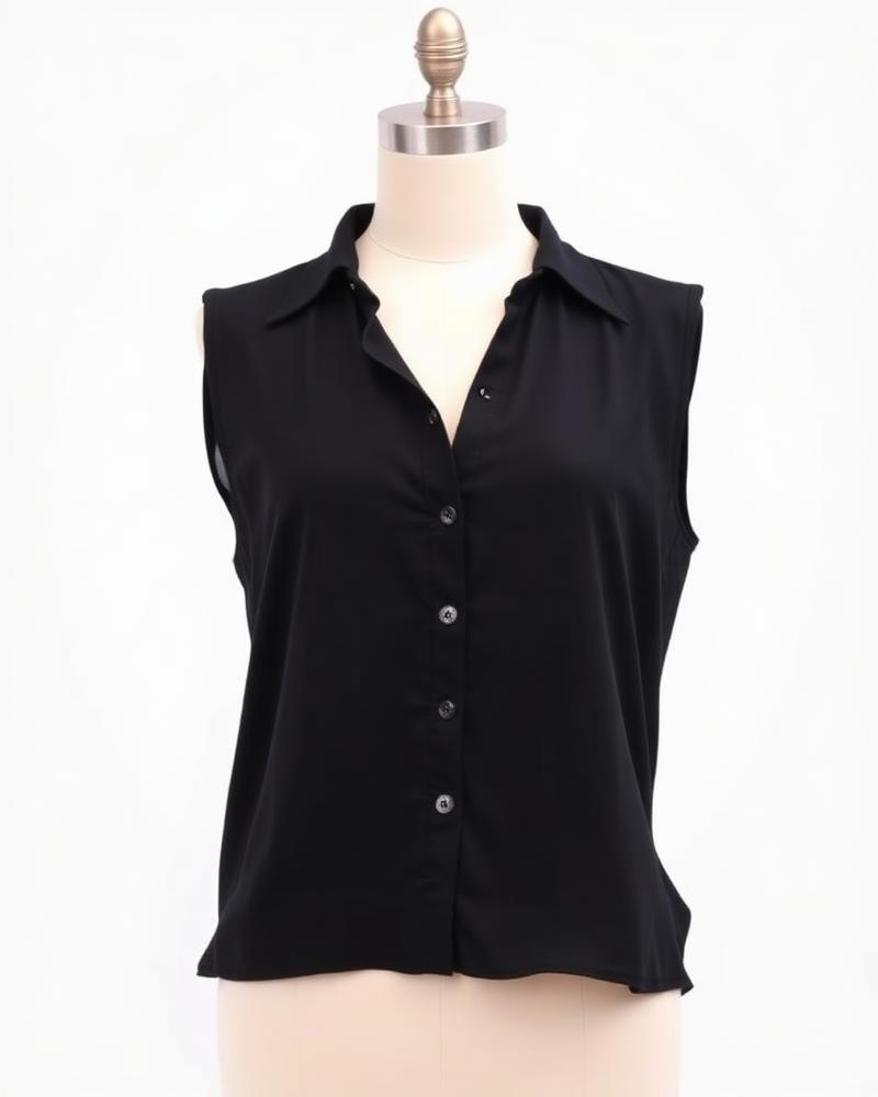 Women Black Western Top