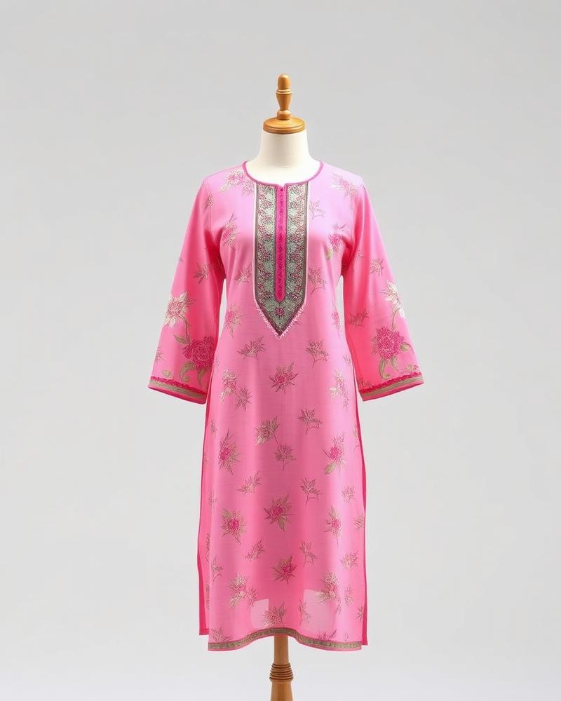Women Pink Printed Kurti